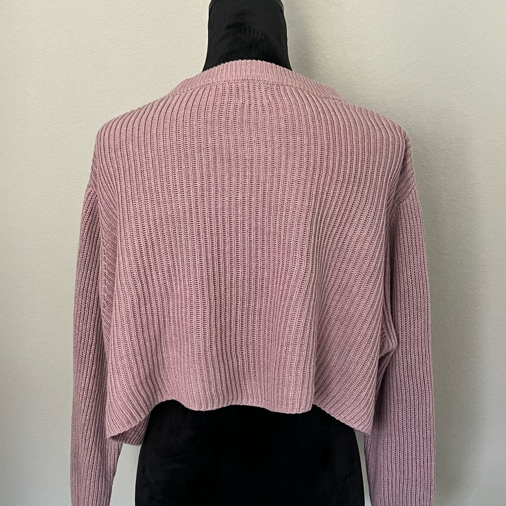 Cotton On Purple Cropped Crew Neck Pullover Sweater size Medium - Picture 7 of 8